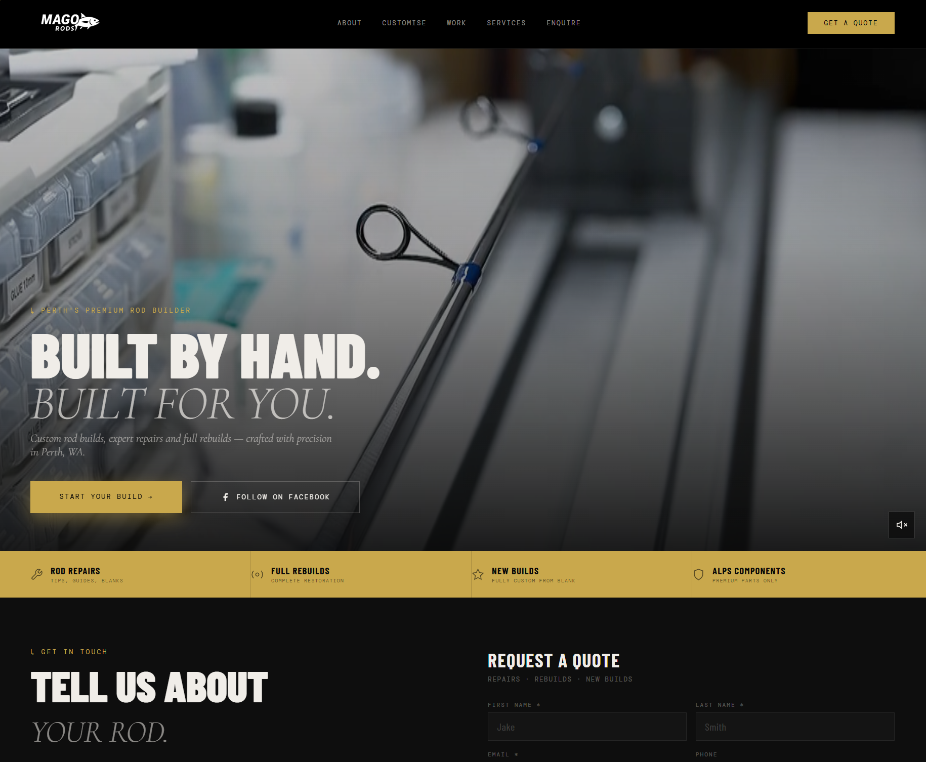 Mago Rods Custom Fishing Rods · Trade website Perth — built by Source Digital