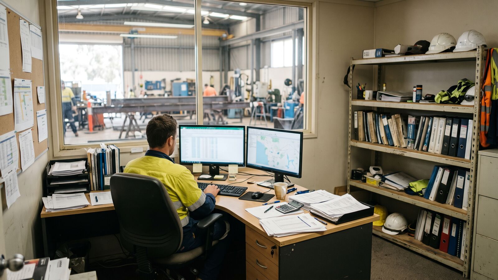 Estimator at a mining services supplier office in Perth
